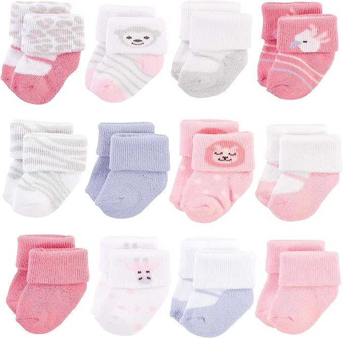 Hudson Baby Unisex Baby Cotton Rich Newborn and Terry Socks