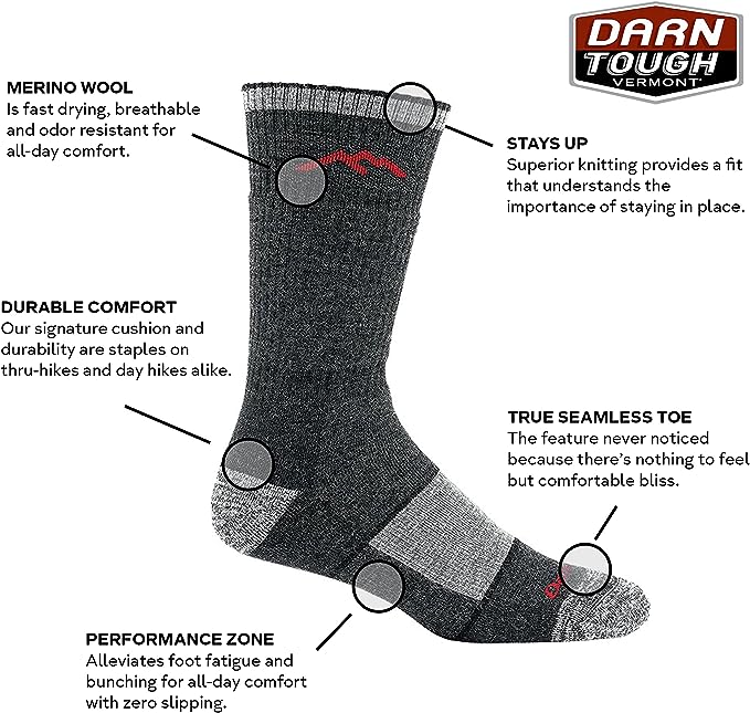 Darn Tough Vermont Men's Merino Wool Boot Socks Full Cushion